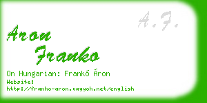aron franko business card