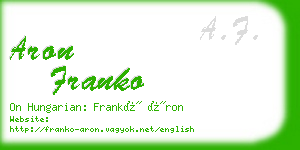 aron franko business card